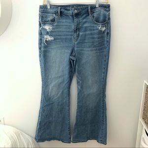 Super Hi-Rise Flare Stretch Jean Distress 16 Short